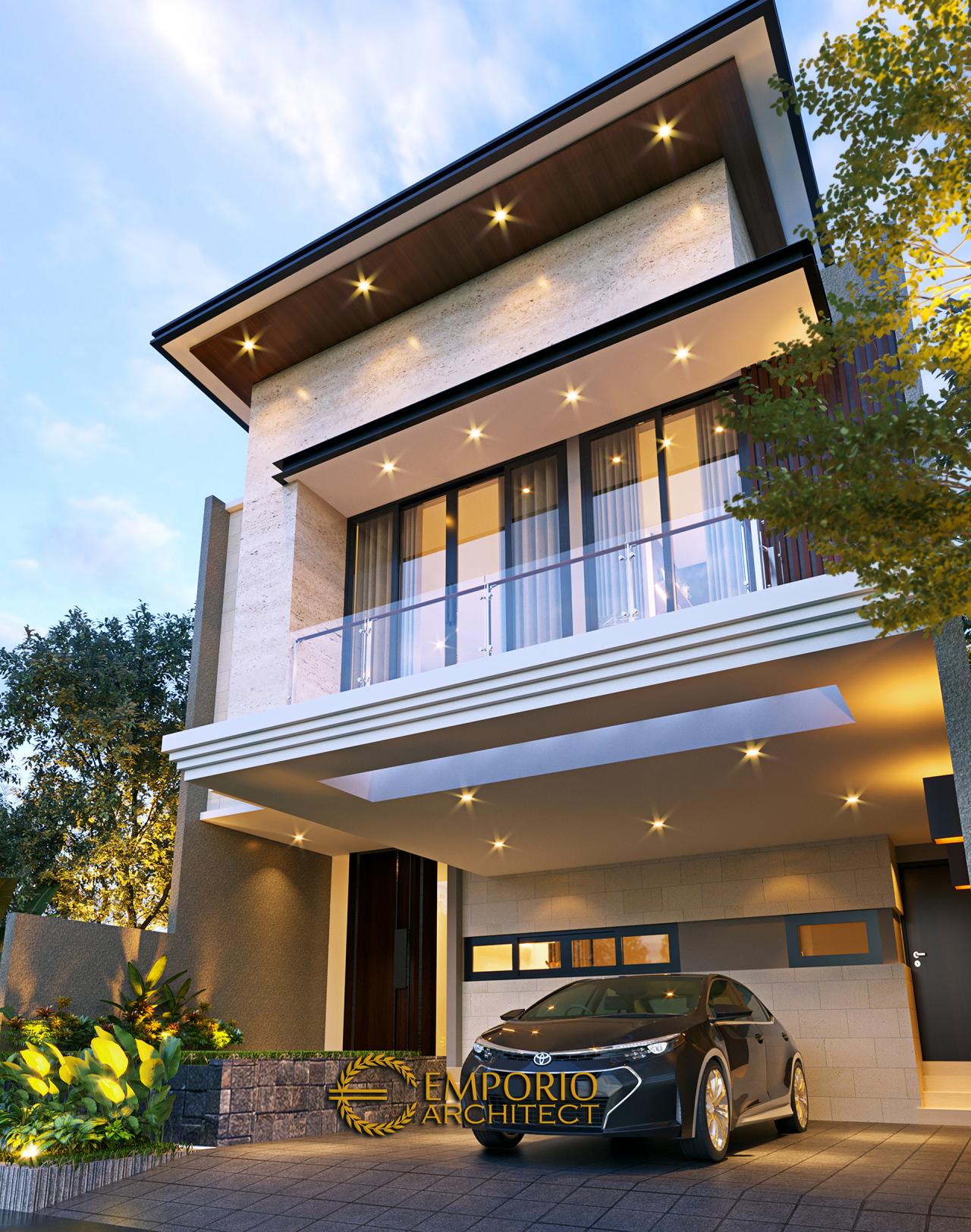 Desain Tampak Depan Tanpa Pagar 3 Rumah Modern 3 Lantai Bapak Anton di Jakarta 3