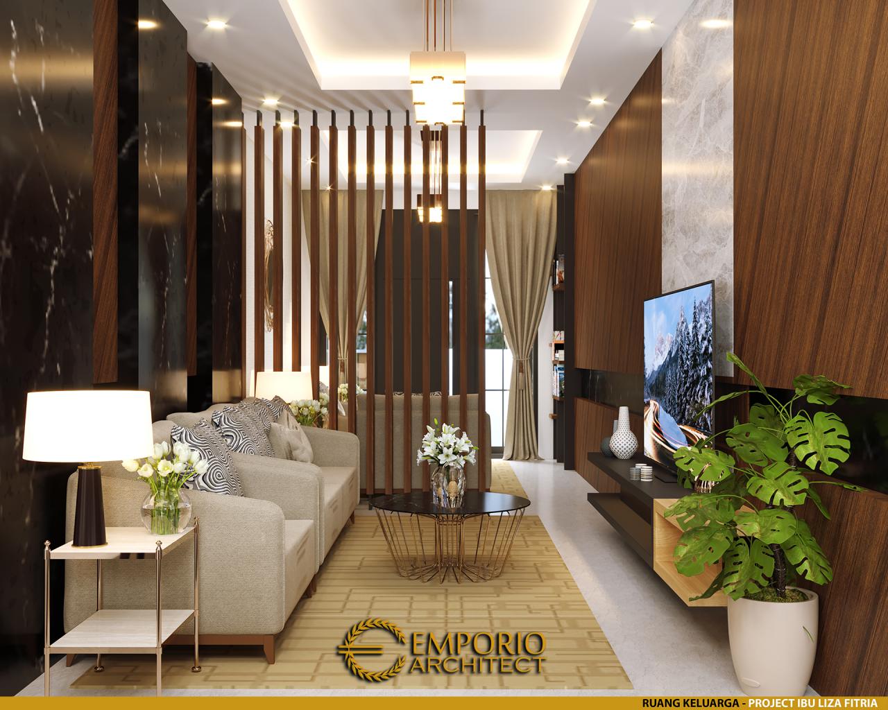 Desain Ruang Keluarga Rumah Modern 3 Lantai Ibu Liza Fitria di Bukittinggi, Sumatera Barat 7