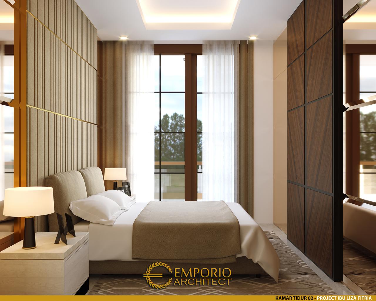 Desain Kamar Tidur 2 Rumah Modern 3 Lantai Ibu Liza Fitria di Bukittinggi, Sumatera Barat 10