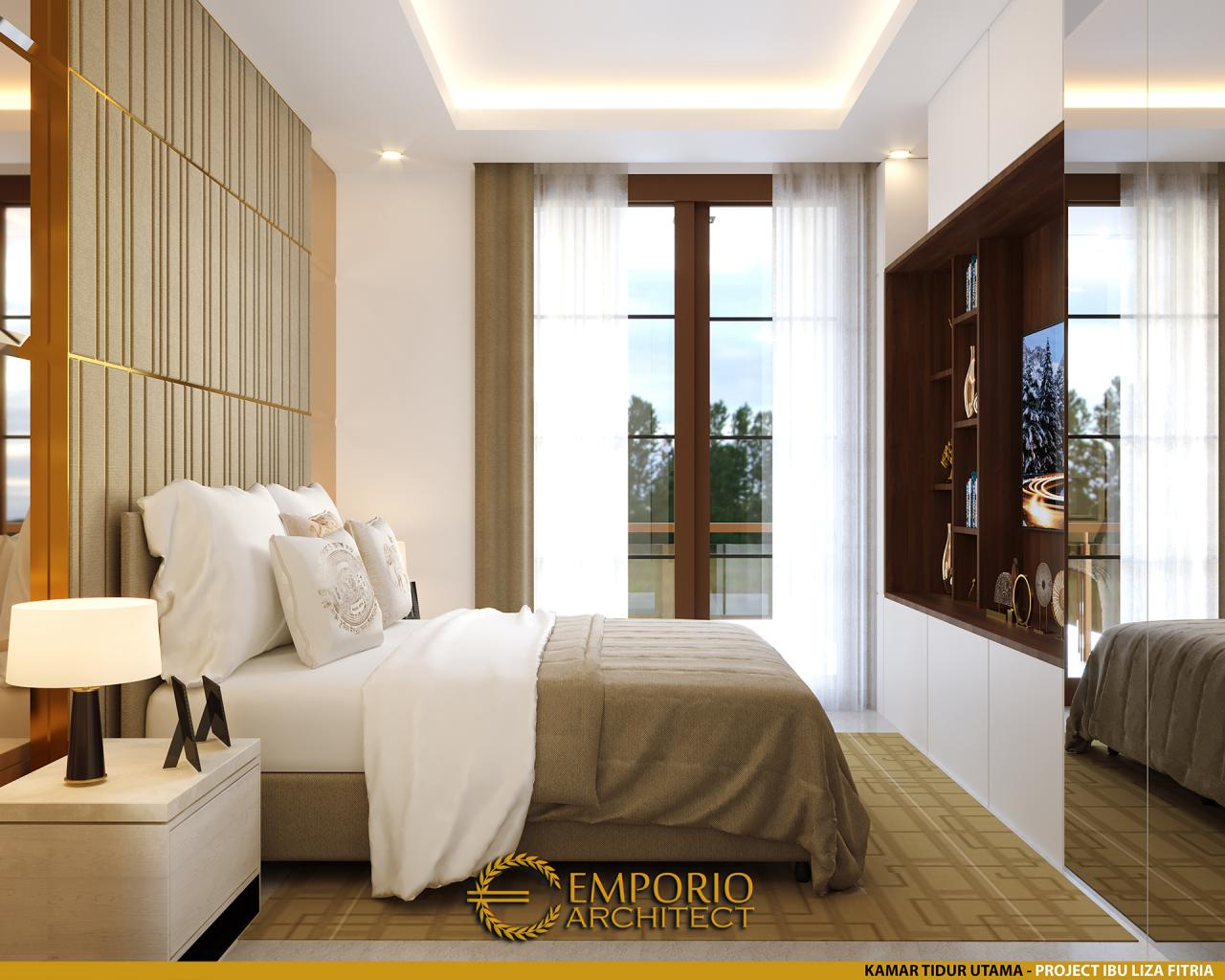 Desain Kamar Tidur Utama Rumah Modern 3 Lantai Ibu Liza Fitria di Bukittinggi, Sumatera Barat 11