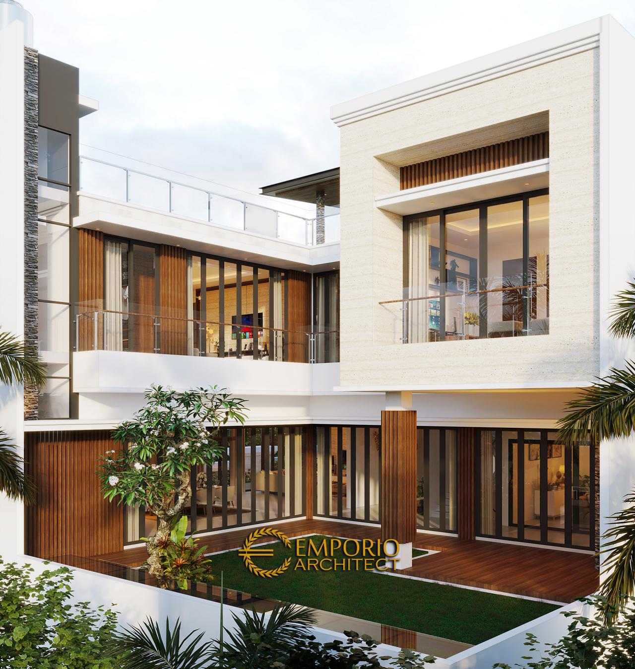 Desain Tampak Belakang Rumah Modern 3 Lantai Bapak Irawan di Jakarta 4
