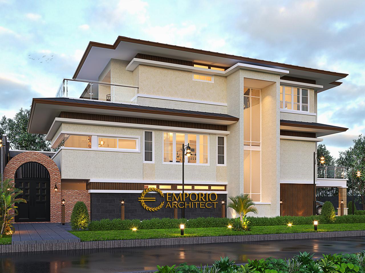 Desain Tampak Samping Rumah Modern 3 Lantai Ibu Lucy di Tangerang Selatan, Banten 5
