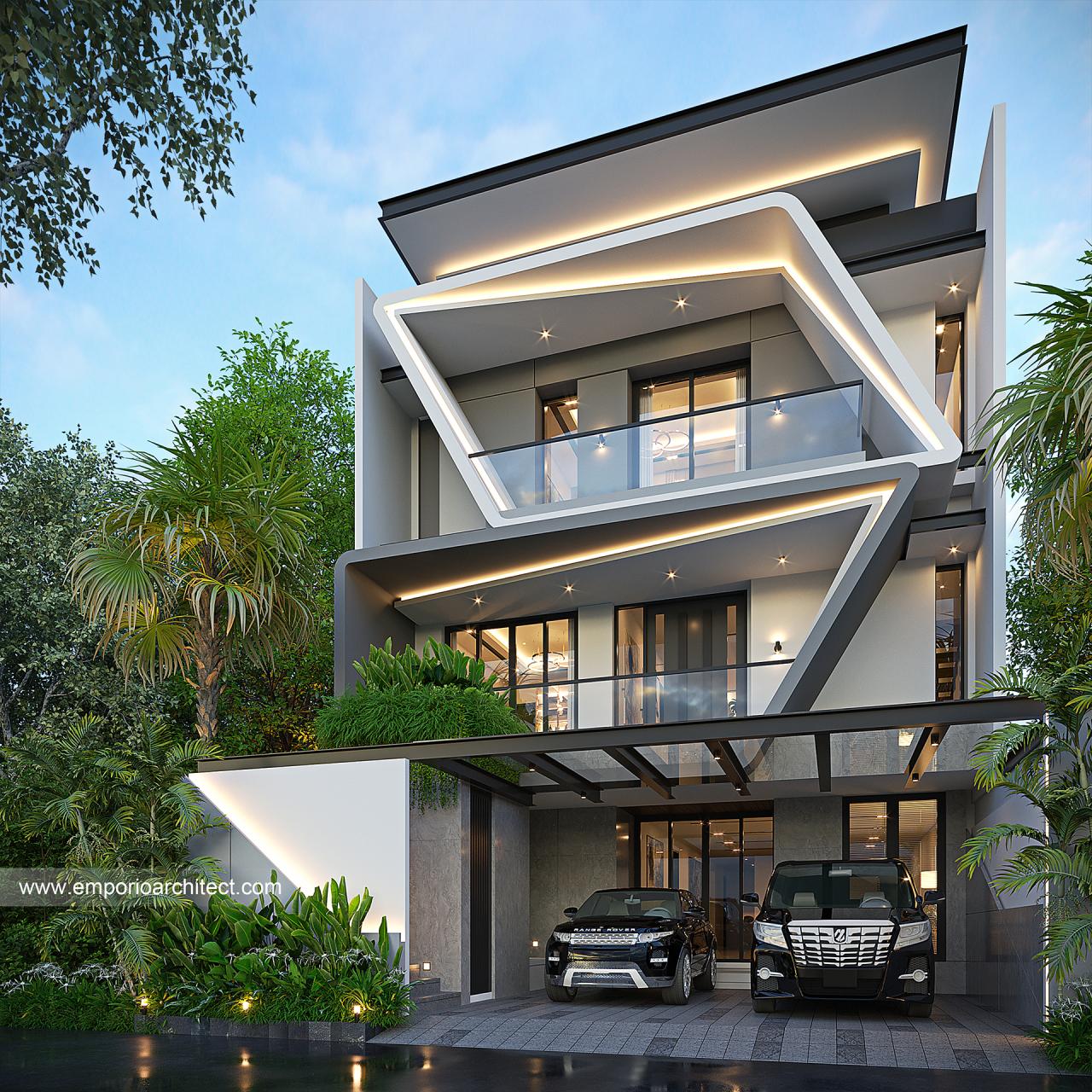 Gambar Desain Rumah Modern 3 Lantai Bapak MLN 1501 di  Jakarta Barat