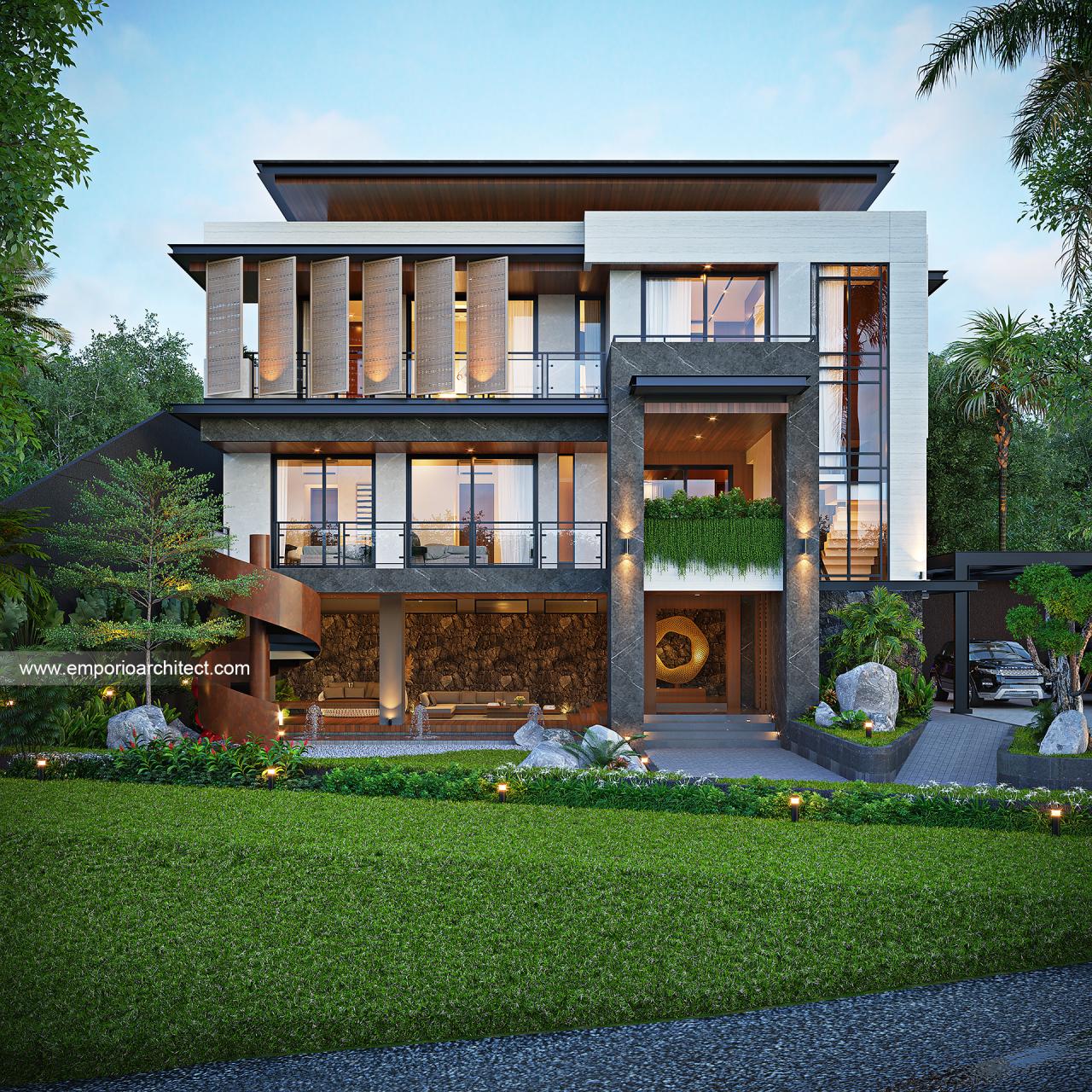 Gambar Desain Rumah Modern 3 Lantai Bapak JKP di  Bandung