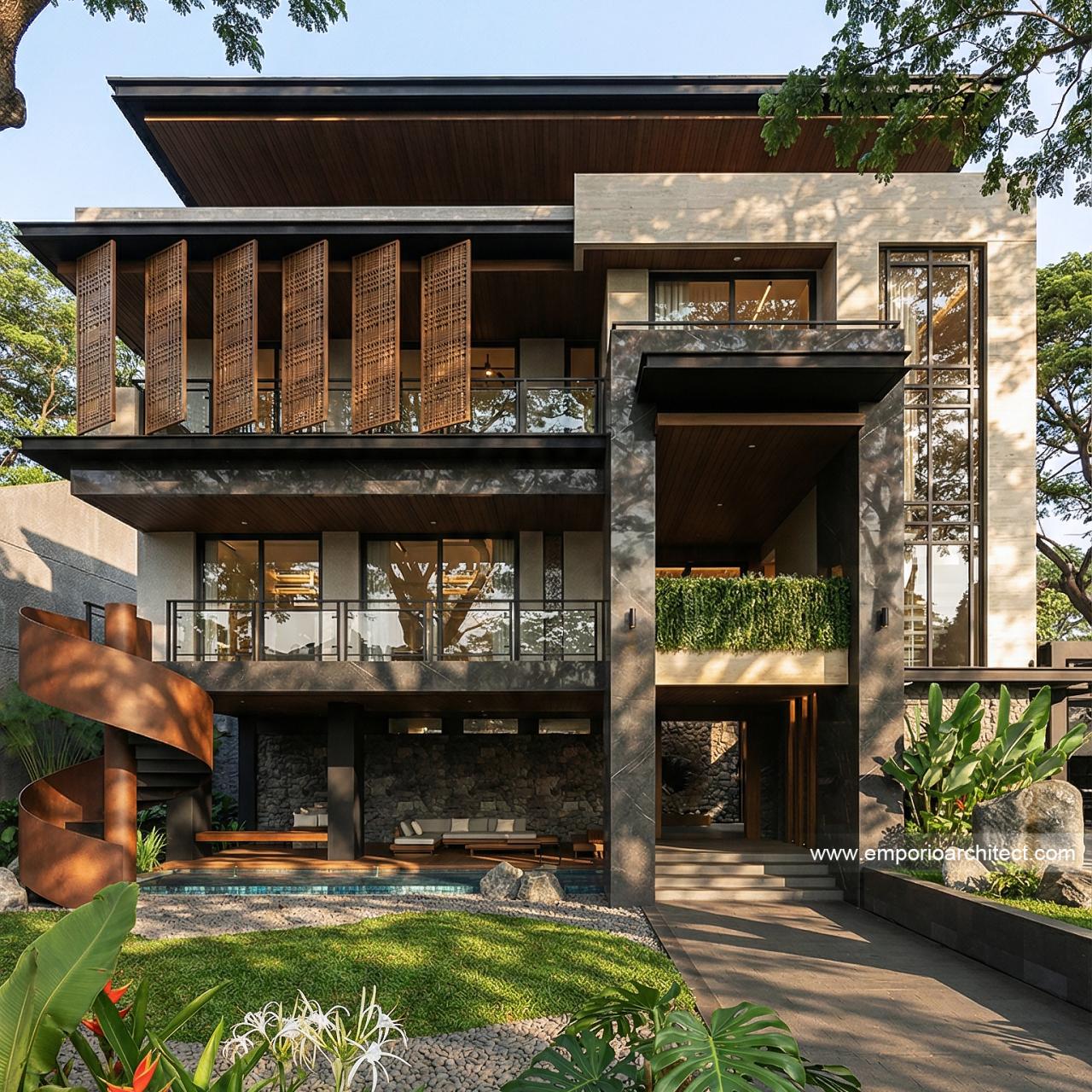 Gambar Desain Rumah Modern 3 Lantai Bapak JKP 2280 di  Bandung