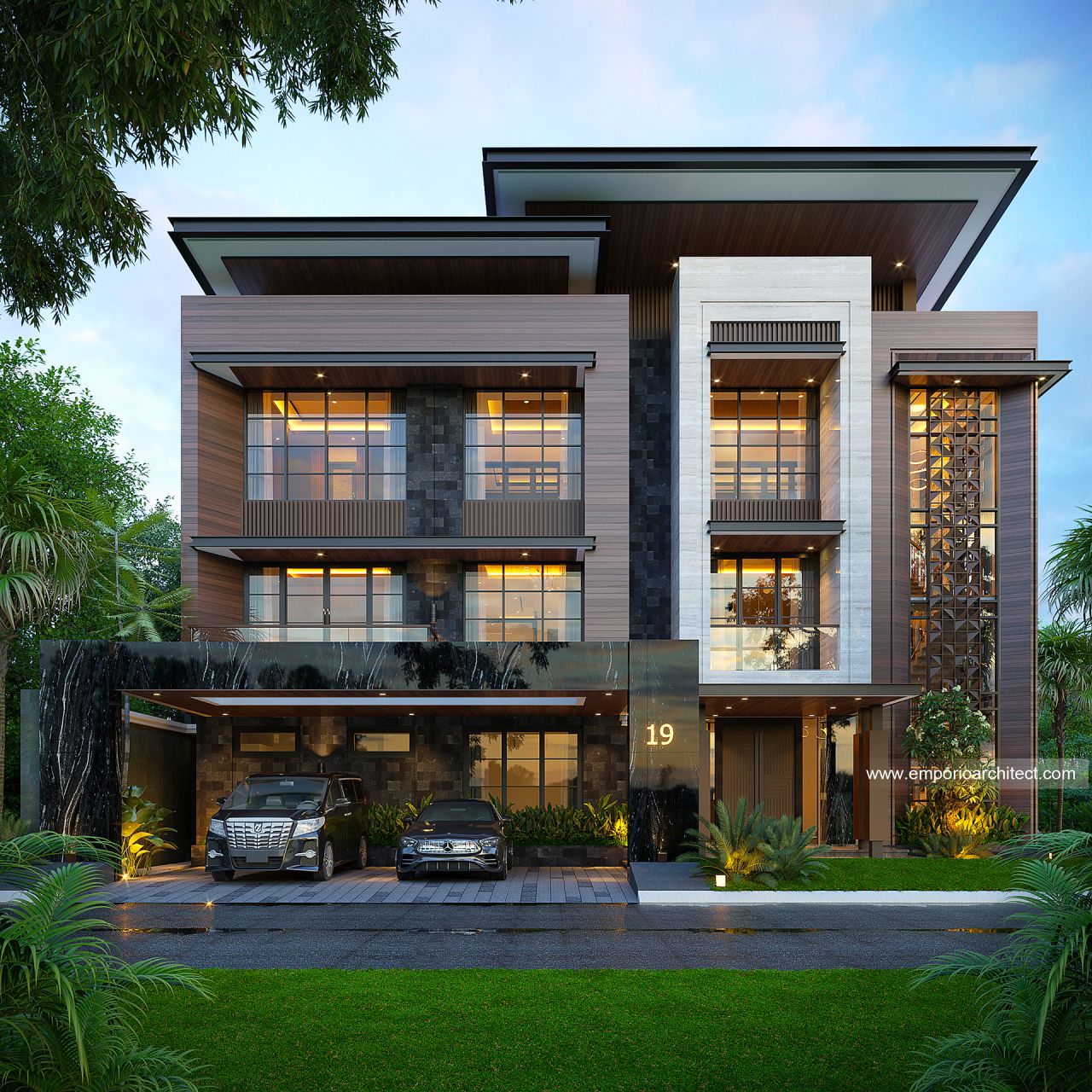 Gambar Desain Rumah Modern 3 Lantai Bapak RRY 1939 di  Makassar