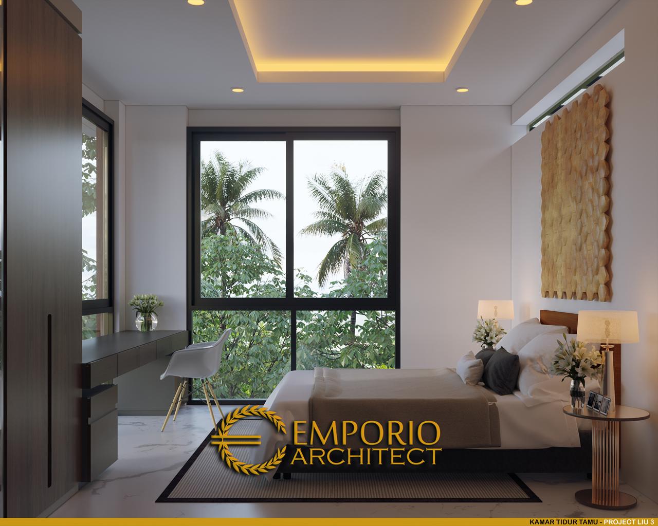 Desain Kamar Tidur Tamu Rumah Modern 3 Lantai Bapak Liu II di Jakarta Barat 12