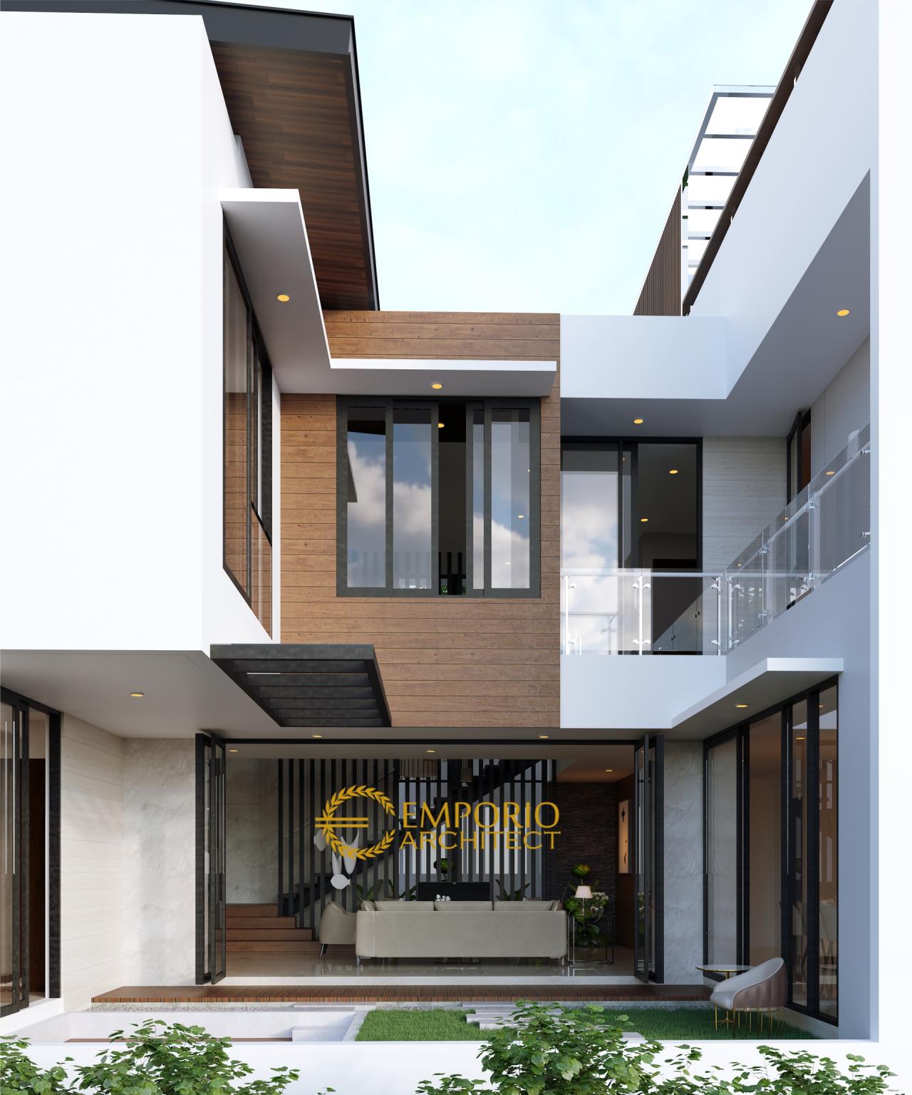 Desain Tampak Belakang Rumah Modern 3 Lantai Bapak Victor di Jakarta 4