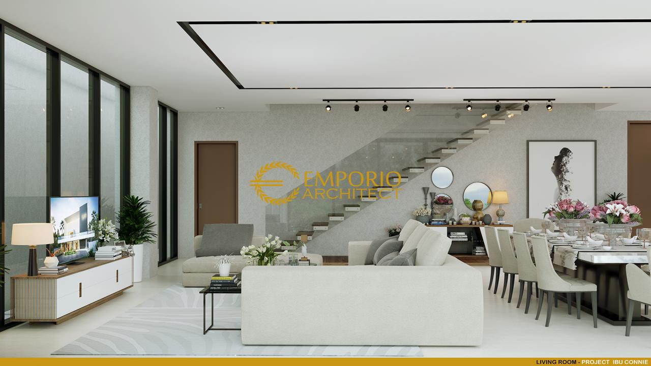 Desain Ruang Keluarga Rumah Modern 3 Lantai Ibu Connie di Bogor, Jawa Barat 5
