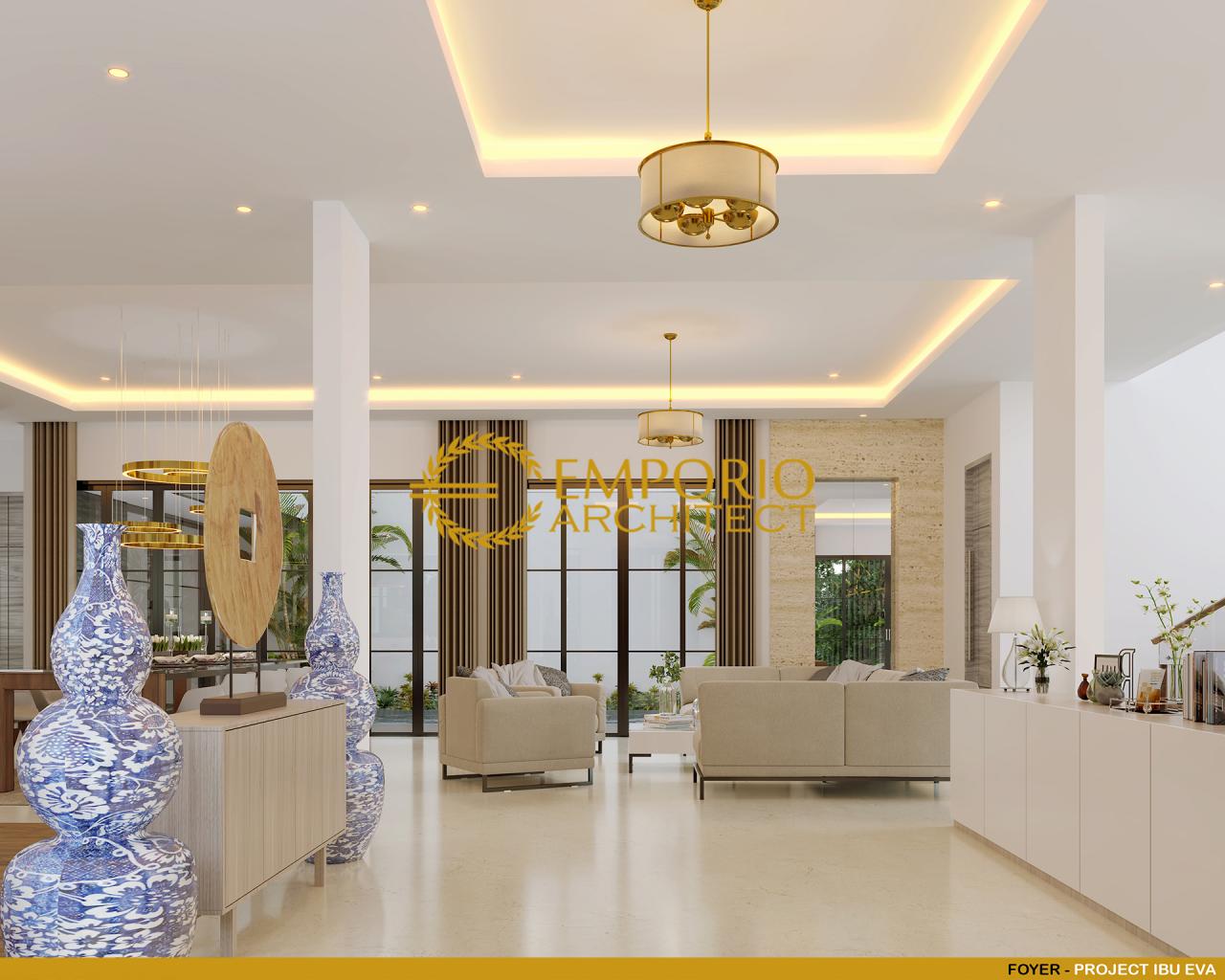 Desain Lobi Rumah Modern 3 Lantai Ibu Eva di Jakarta Utara 5