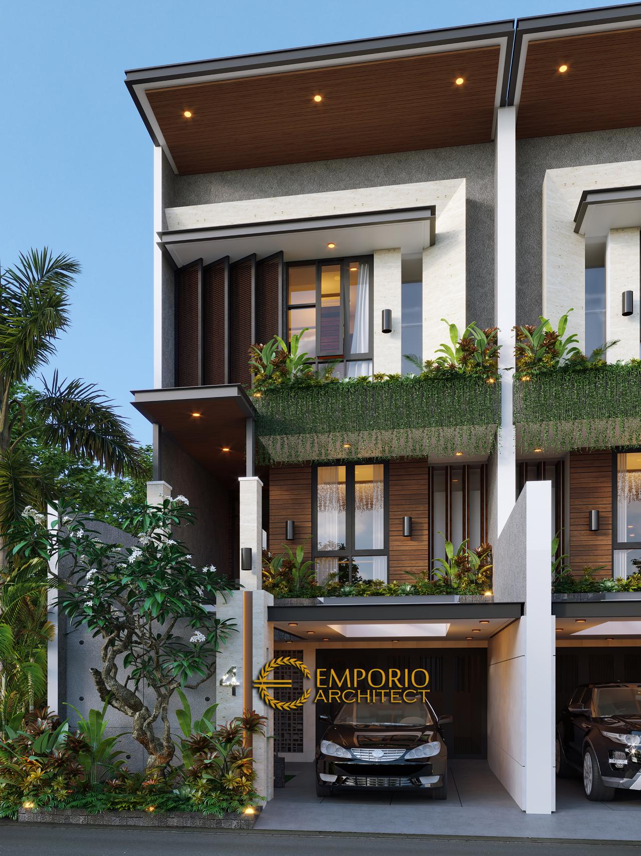 Desain Tampak Depan 2 Rumah Modern 3 Lantai Ibu Gena di Jakarta Selatan 2