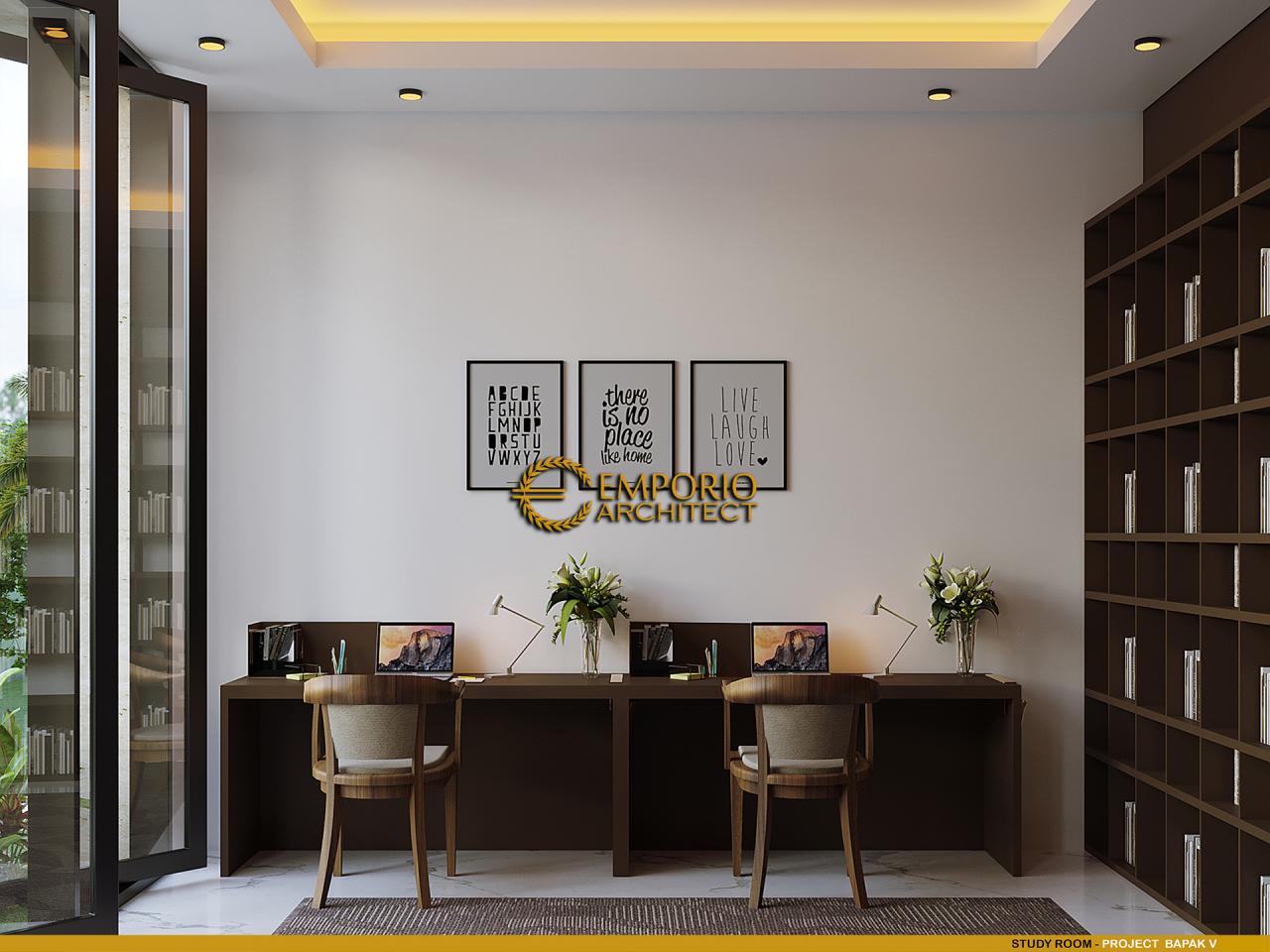 Desain Ruang Belajar Rumah Modern 3.5 Lantai Bapak V di Jakarta Timur 7