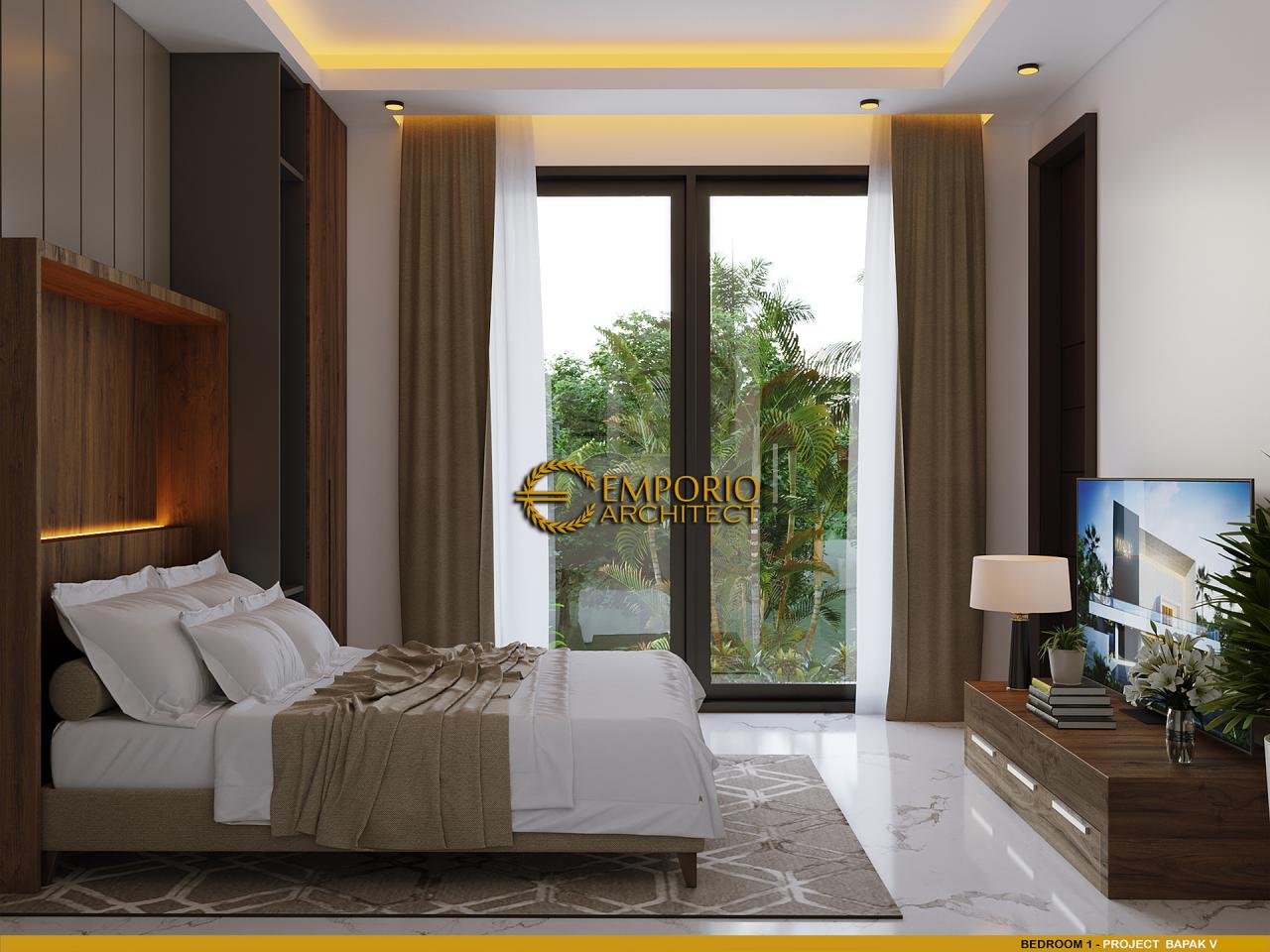 Desain Kamar Tidur 1 Rumah Modern 3.5 Lantai Bapak V di Jakarta Timur 8