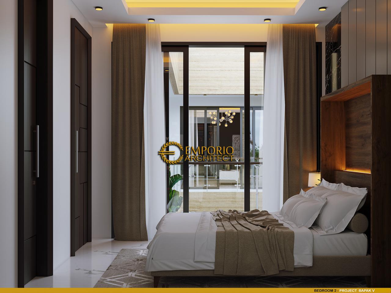 Desain Kamar Tidur 2 Rumah Modern 3.5 Lantai Bapak V di Jakarta Timur 10