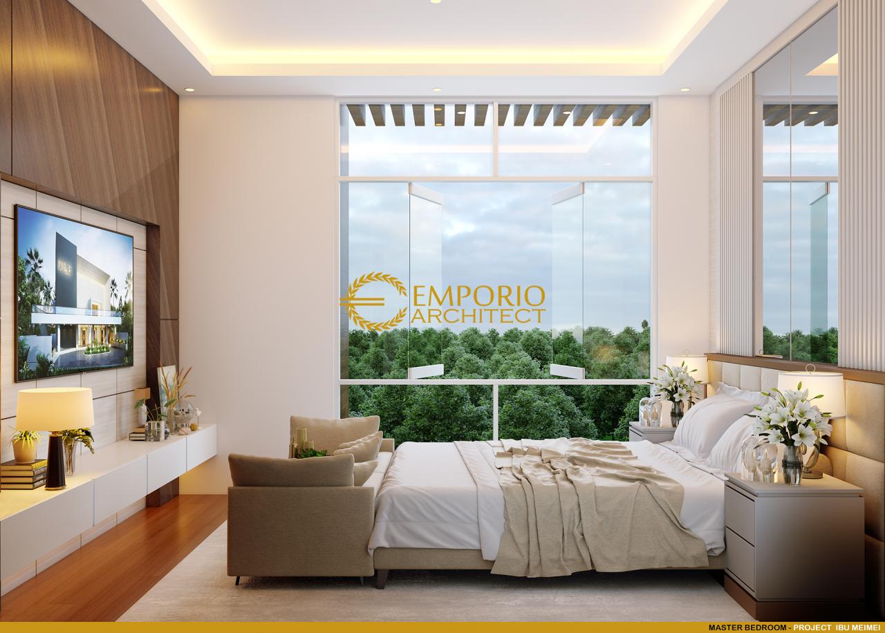 Desain Kamar Tidur Utama Rumah Modern 3.5 Lantai Ibu Meimei di Jakarta 9