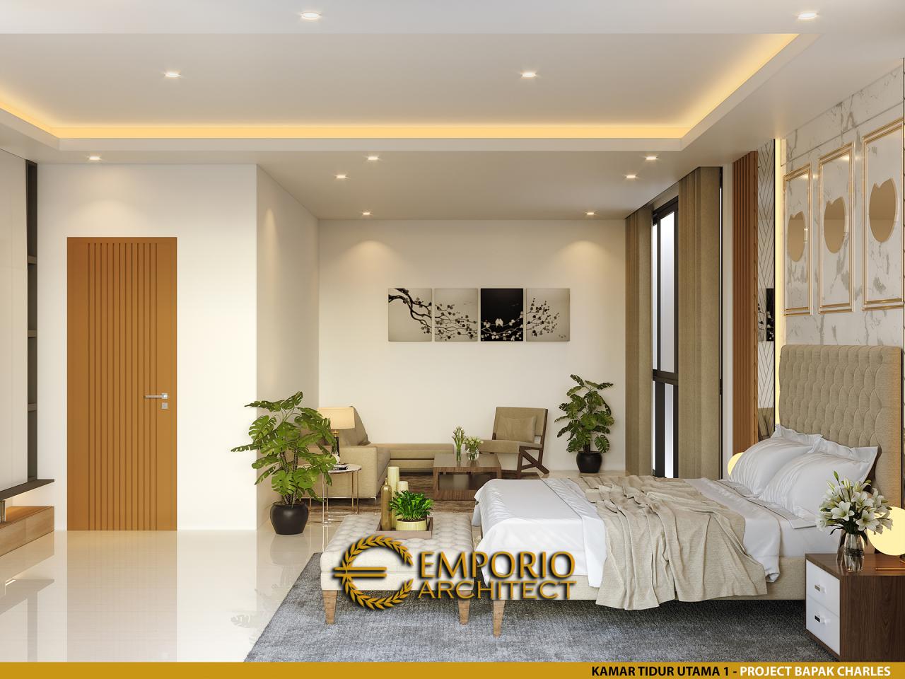 Desain Kamar Tidur Utama 1 Rumah Modern 4 Lantai Bapak Charles di PIK, Jakarta Utara 9