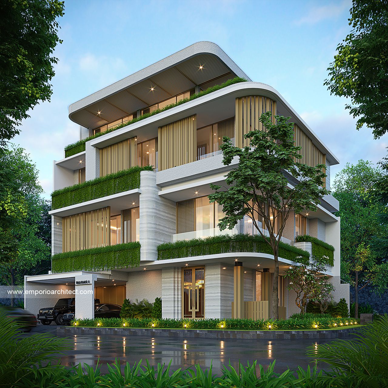Gambar Desain Rumah Modern 4 Lantai Ibu VNS di  Jakarta Selatan