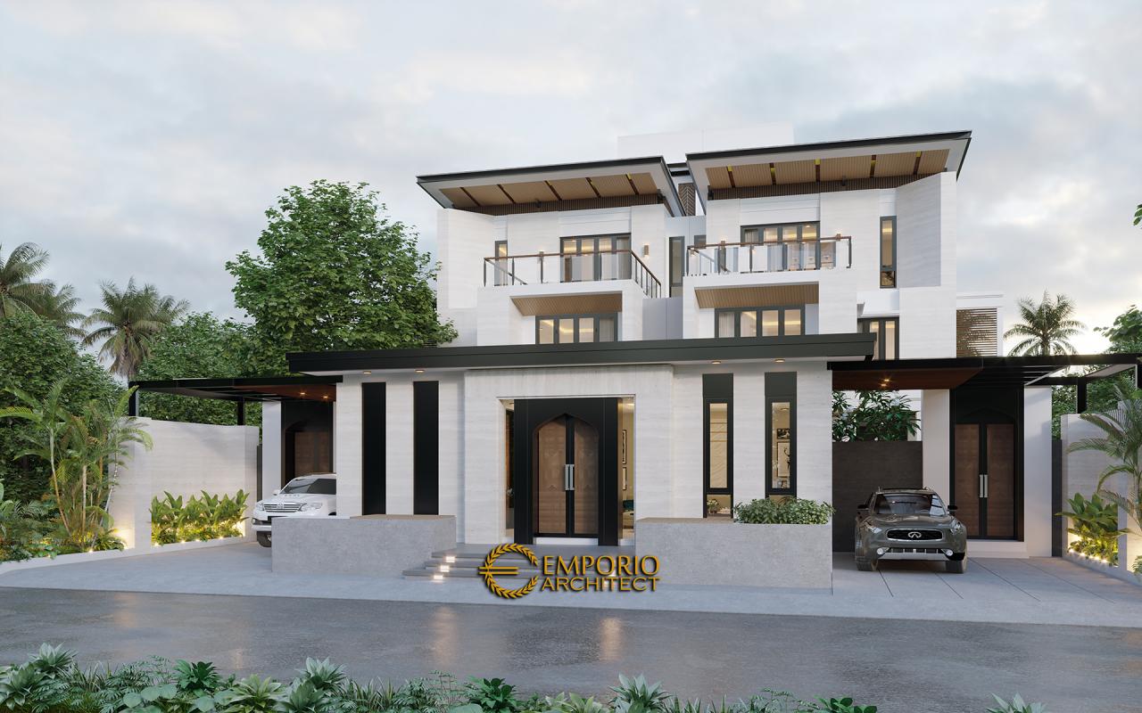 Desain Tampak Depan Rumah Modern 4 Lantai Mr. Qasem di Arab Saudi 1