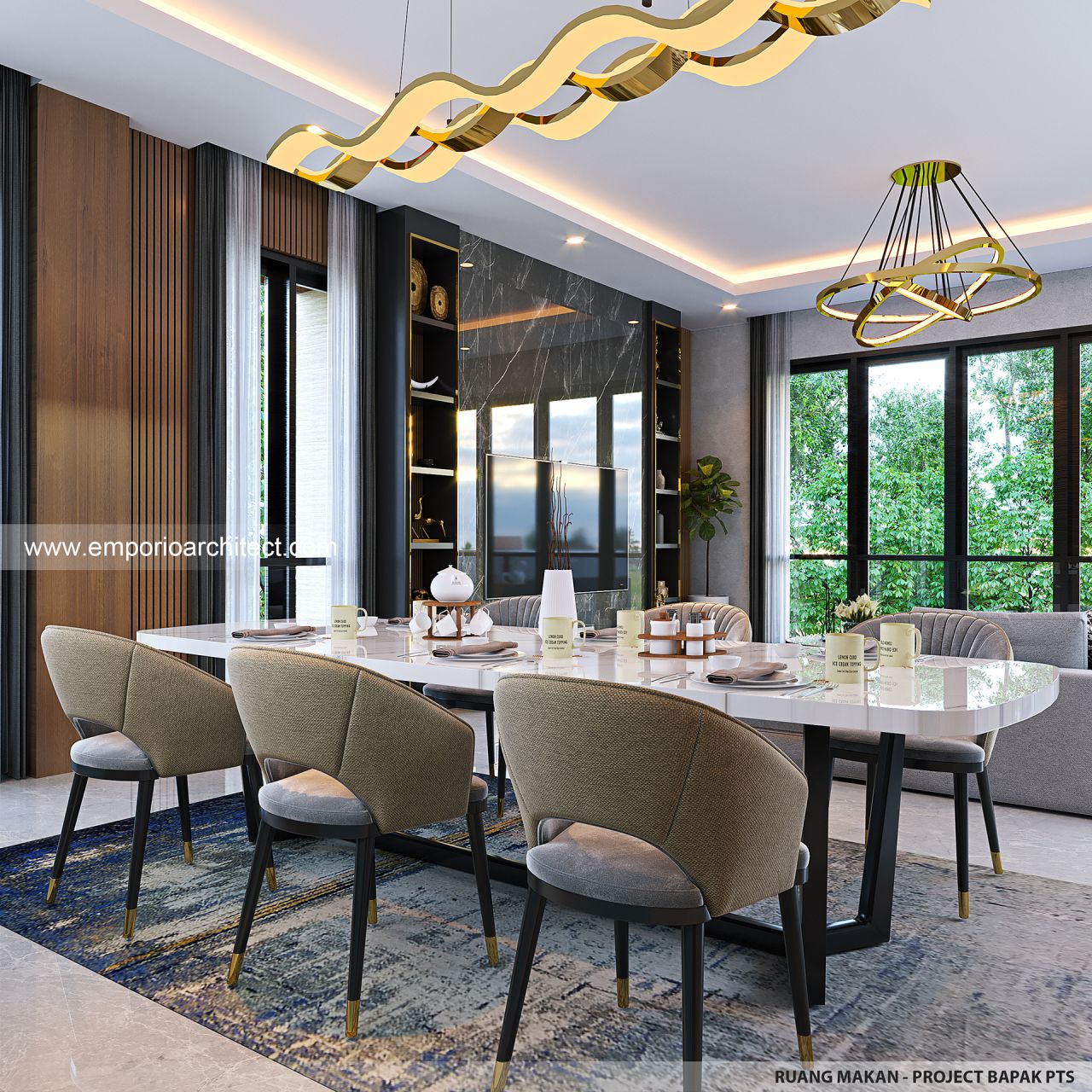 Desain Ruang Makan Rumah Modern 5 Lantai Bapak PTS di Bandung 43185