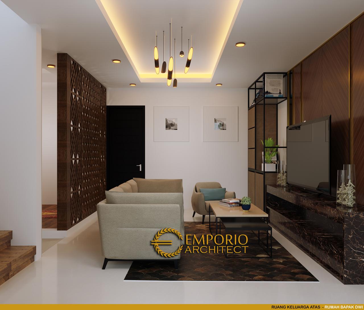 Desain Ruang Keluarga Atas Rumah Modern Classic 2.5 Lantai Bapak Dwi di Jakarta Selatan 9