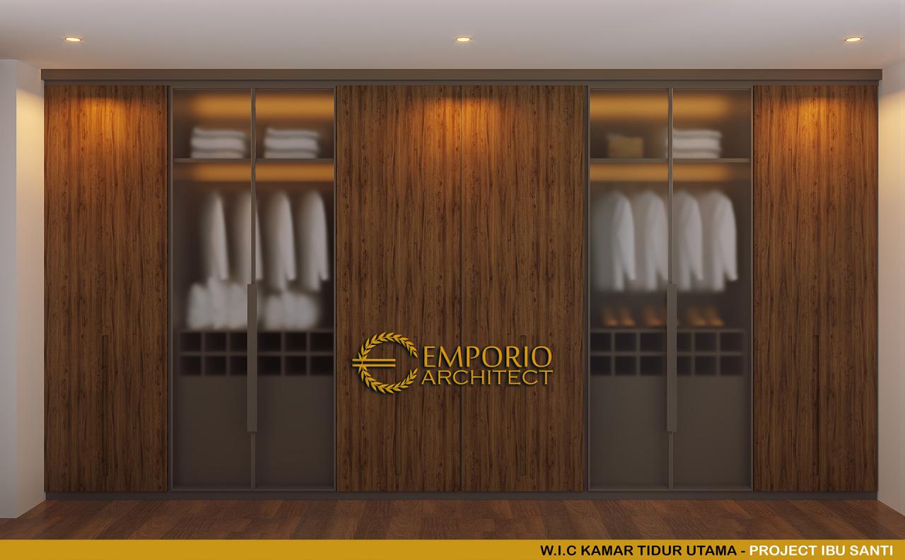 Desain Walk In Closet Kamar Tidur Utama Rumah Modern Classic 4.5 Lantai Ibu Santi di Jakarta Selatan 9