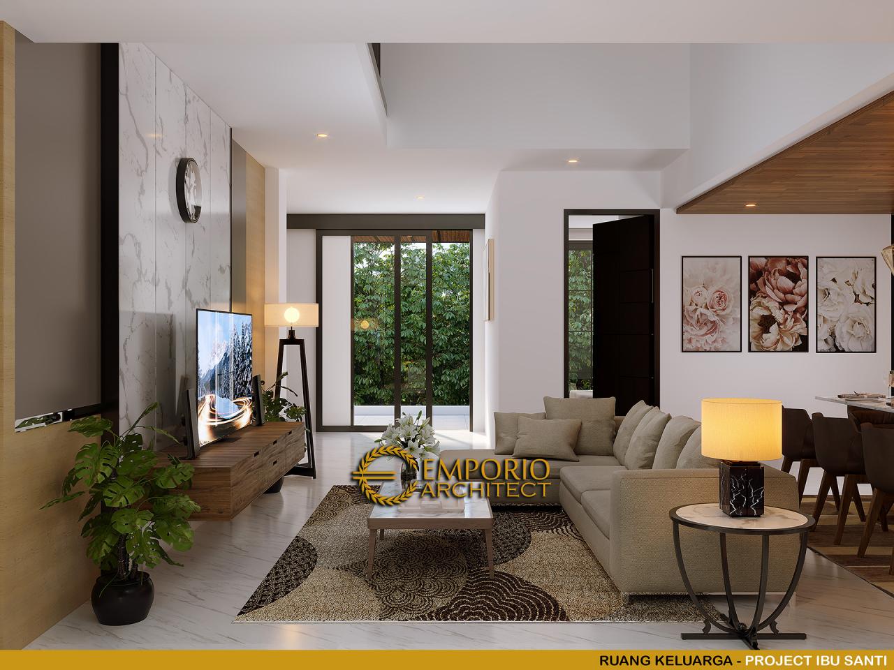 Desain Ruang Keluarga Rumah Modern Classic 4.5 Lantai Ibu Santi di Jakarta Selatan 5