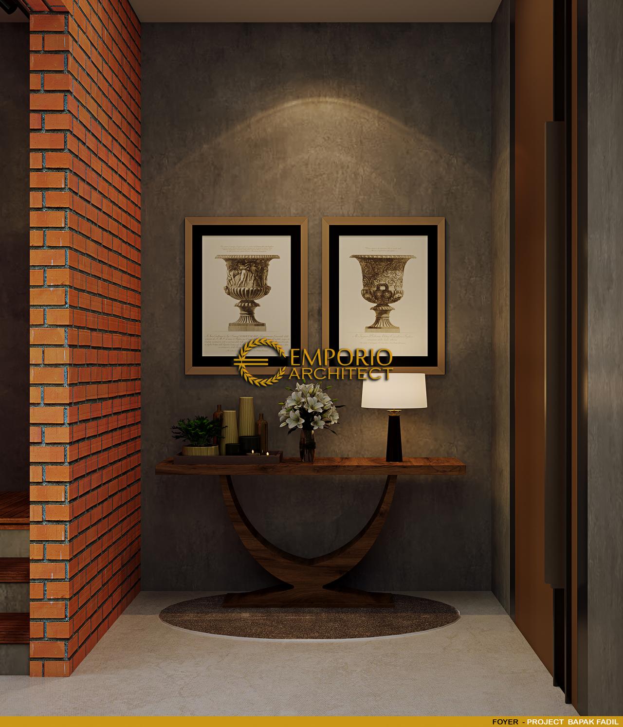 Desain Lobi Rumah Modern Industrial 3 Lantai Bapak Fadil di Tangerang Selatan, Banten 5