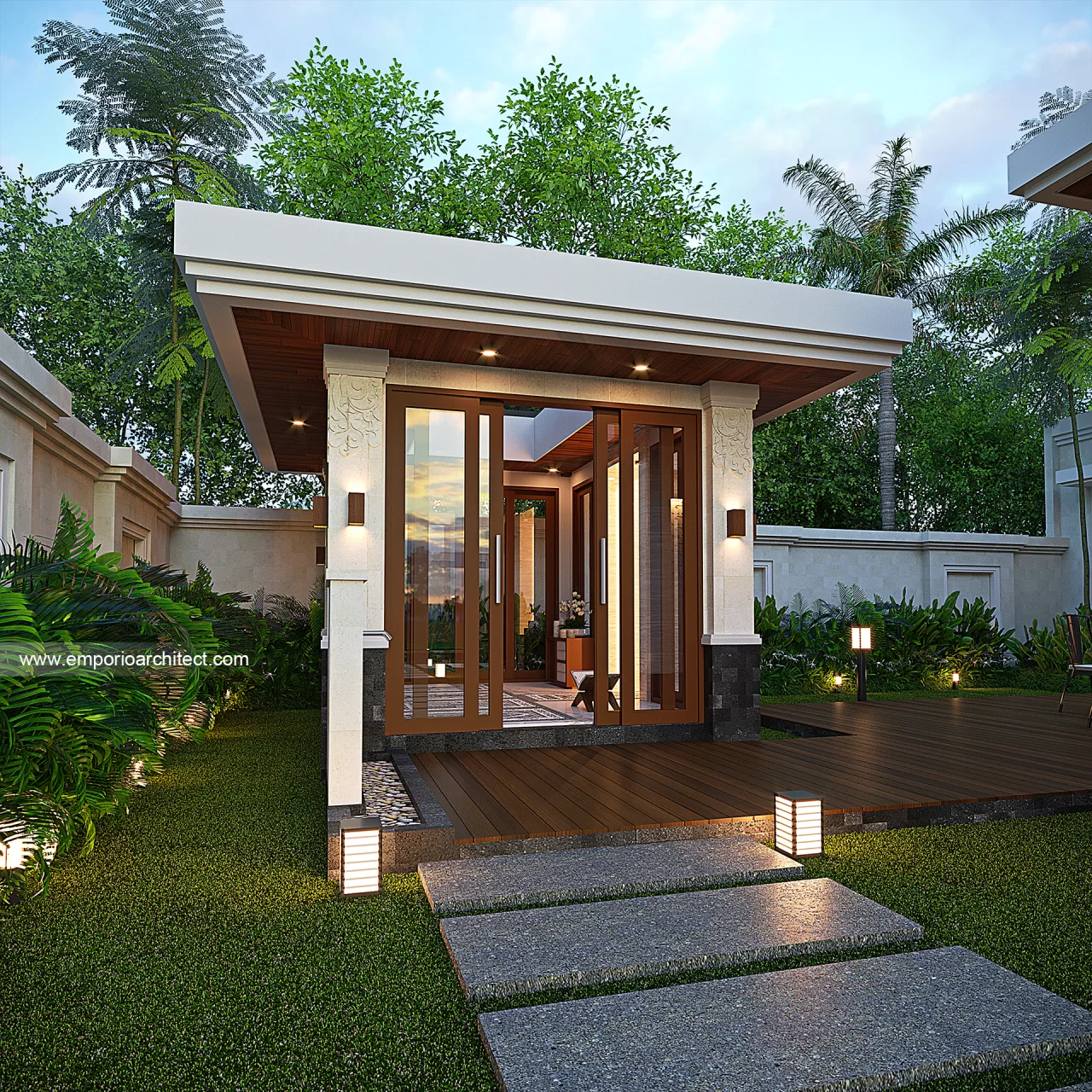 Desain Mushola Rumah Villa Bali 1 Lantai Bapak DDN di Karawang, Jawa Barat 40552