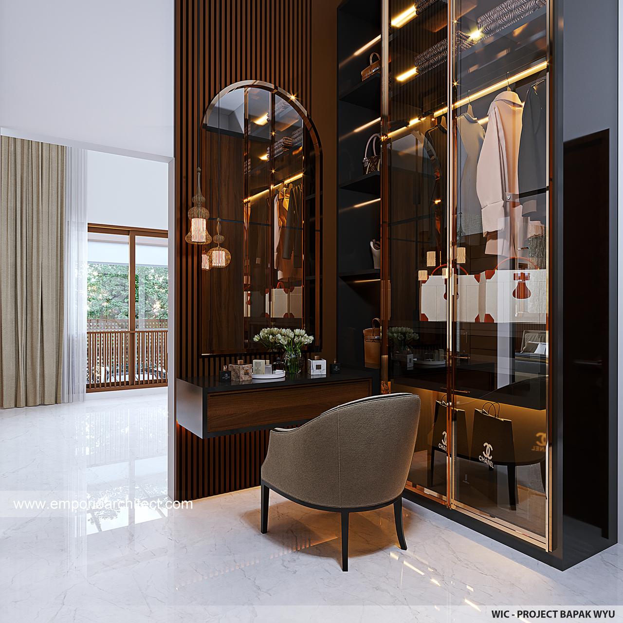 Desain Walk In Closet Rumah Villa Bali 1 Lantai Bapak WYU di Tangerang ...
