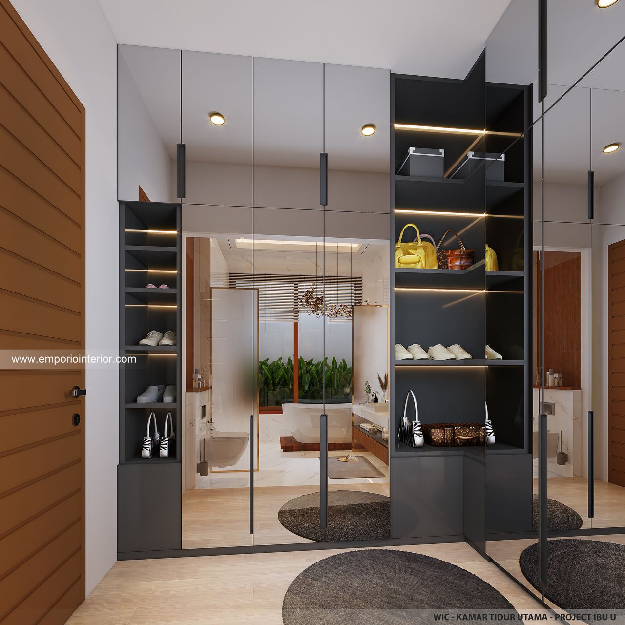 Desain Walk In Closet Kamar Tidur Utama Rumah Villa Bali 1 Lantai Ibu U ...