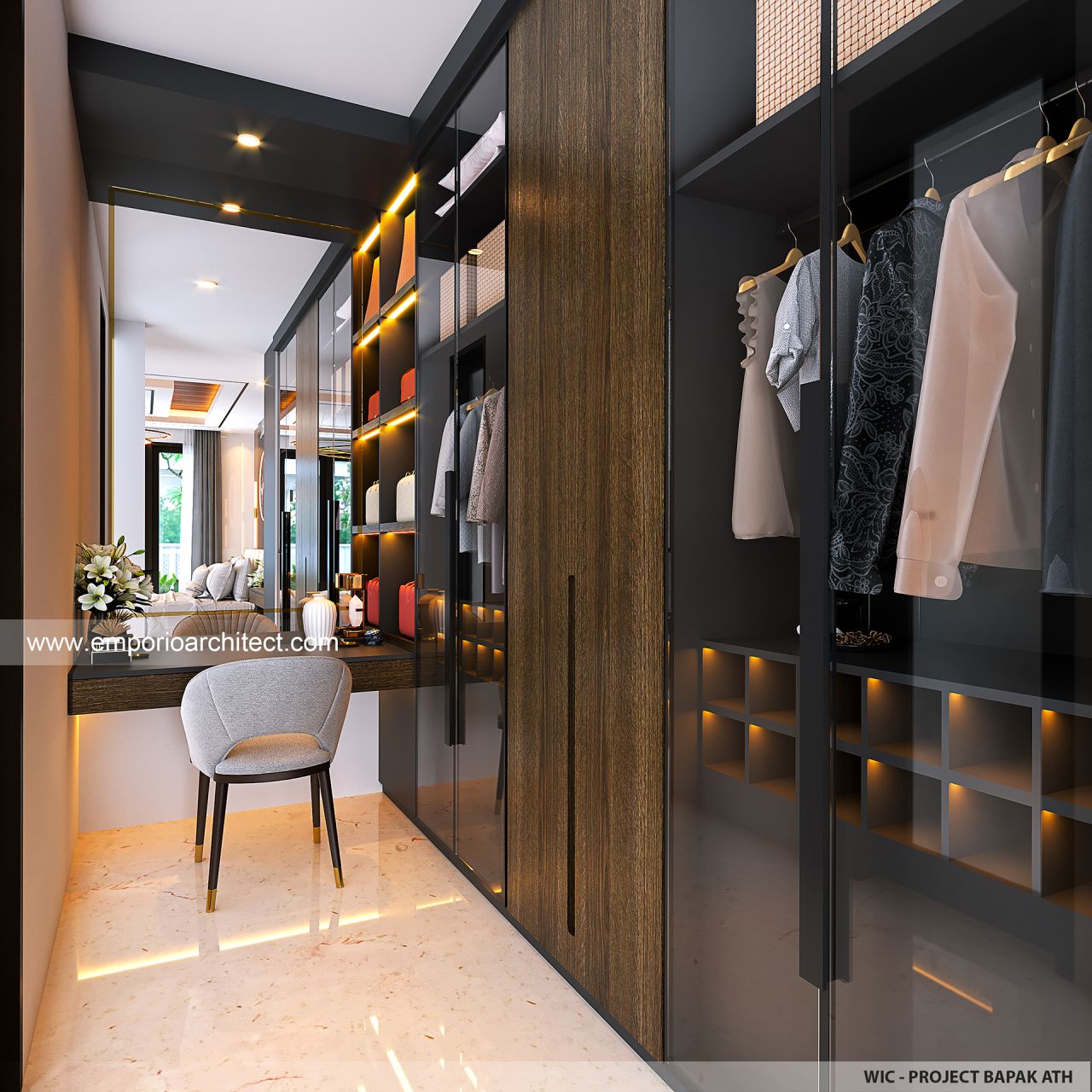 Desain Walk In Closet Rumah Villa Bali 1 Lantai Bapak ATH di Negara ...