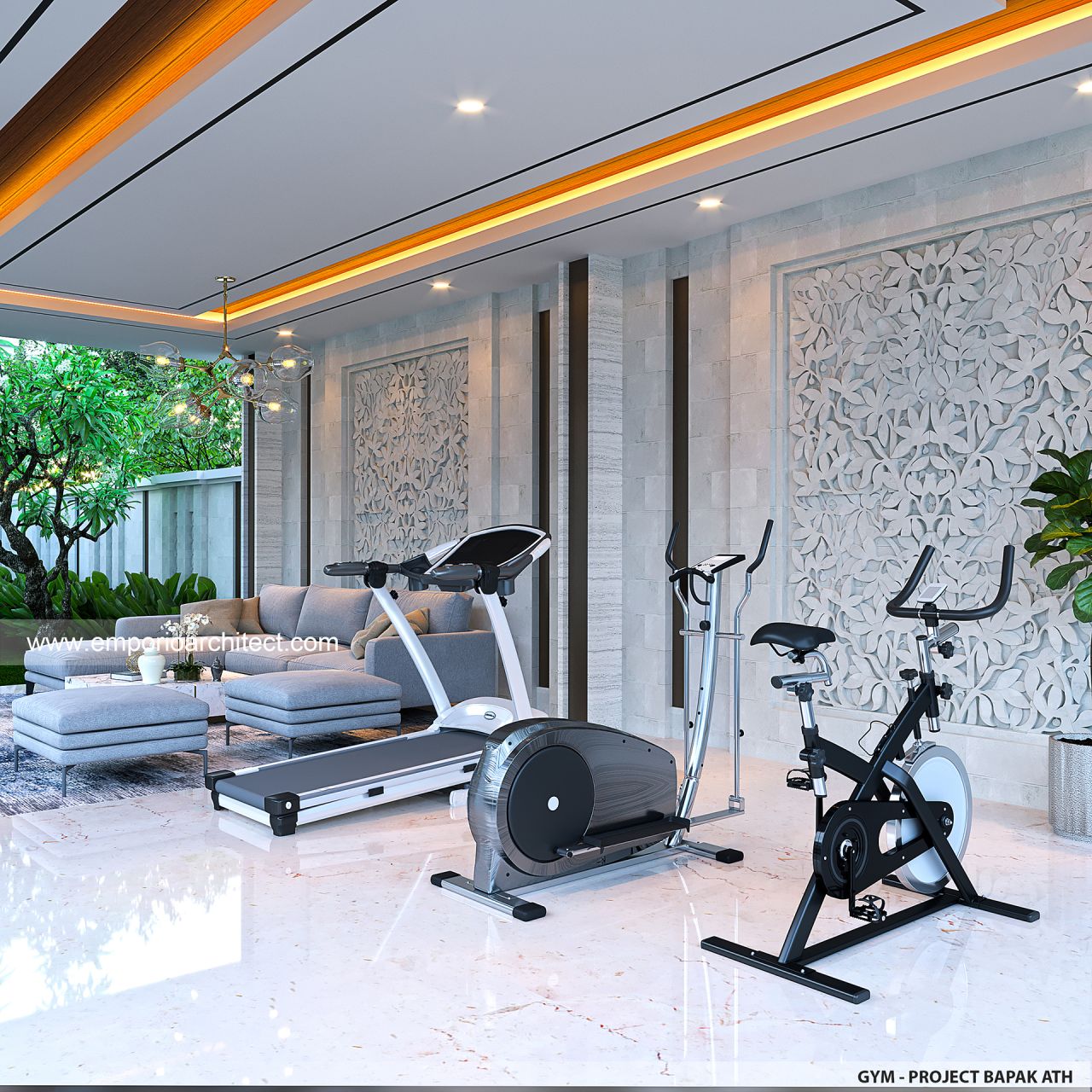 Desain Area Gym Rumah Villa Bali 1 Lantai Bapak ATH di Negara, Jembrana ...