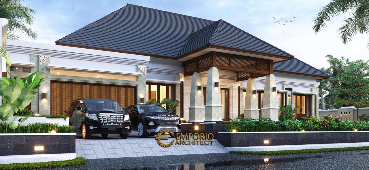 Desain Tampak Depan 2 Rumah Villa Bali 1 Lantai Ibu Asih di Pangkalan Bun, Kalimantan Tengah 2