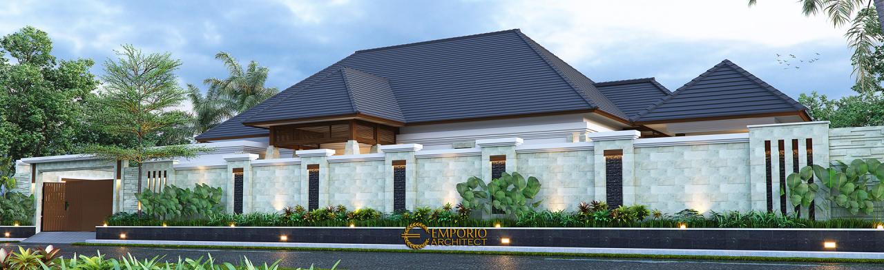 Desain Tampak Depan Dengan Pagar Rumah Villa Bali 1 Lantai Ibu Asih di Pangkalan Bun, Kalimantan Tengah 3