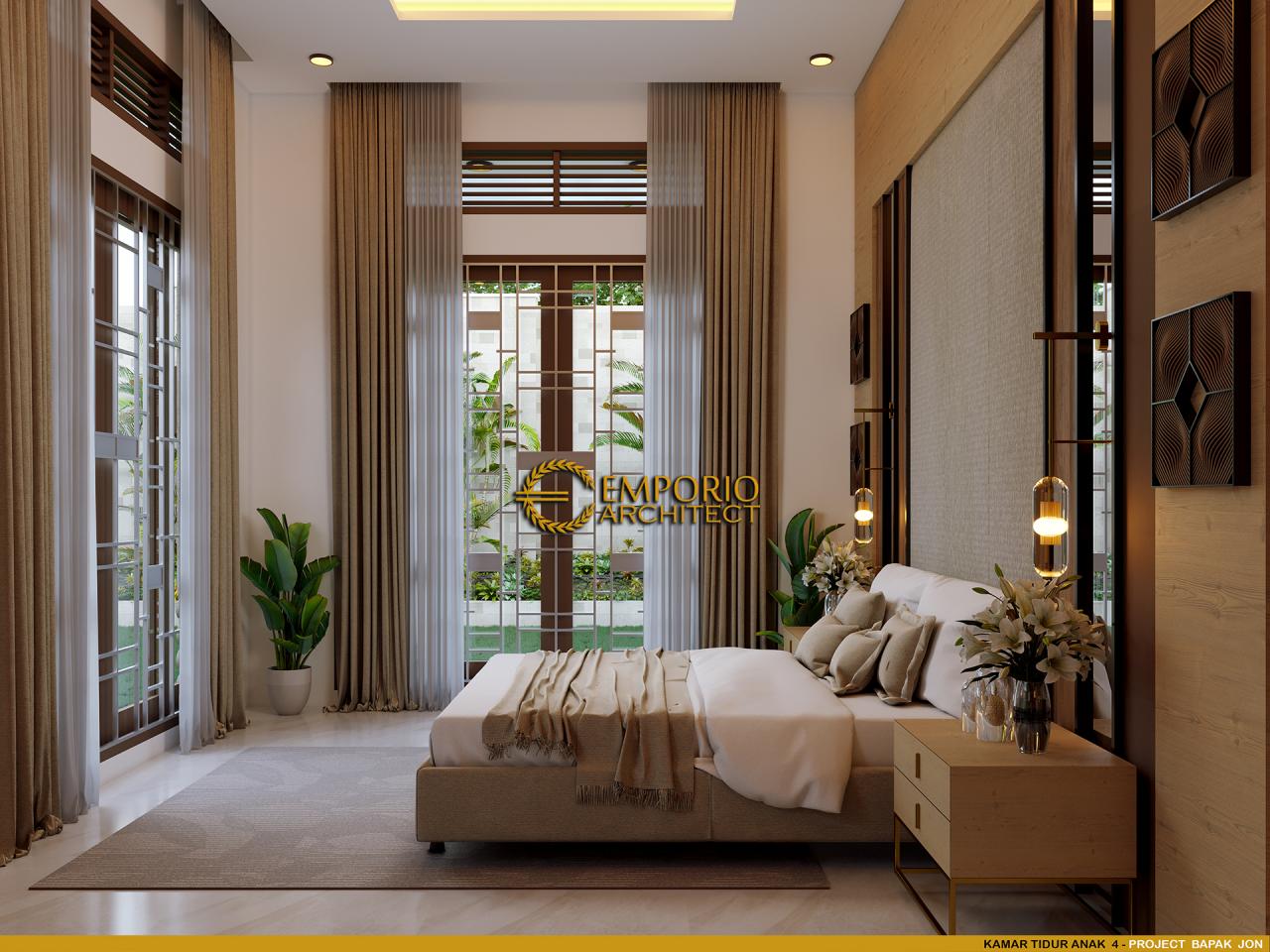 Desain Kamar Tidur Anak 4 Rumah Villa Bali 1 Lantai Bapak Jon di Pekanbaru, Riau 11