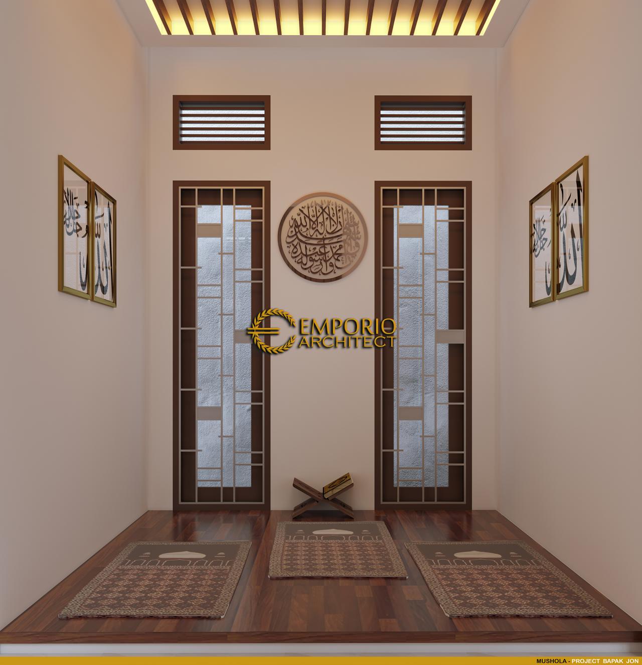 Desain Mushola Rumah Villa Bali 1 Lantai Bapak Jon di Pekanbaru, Riau 12