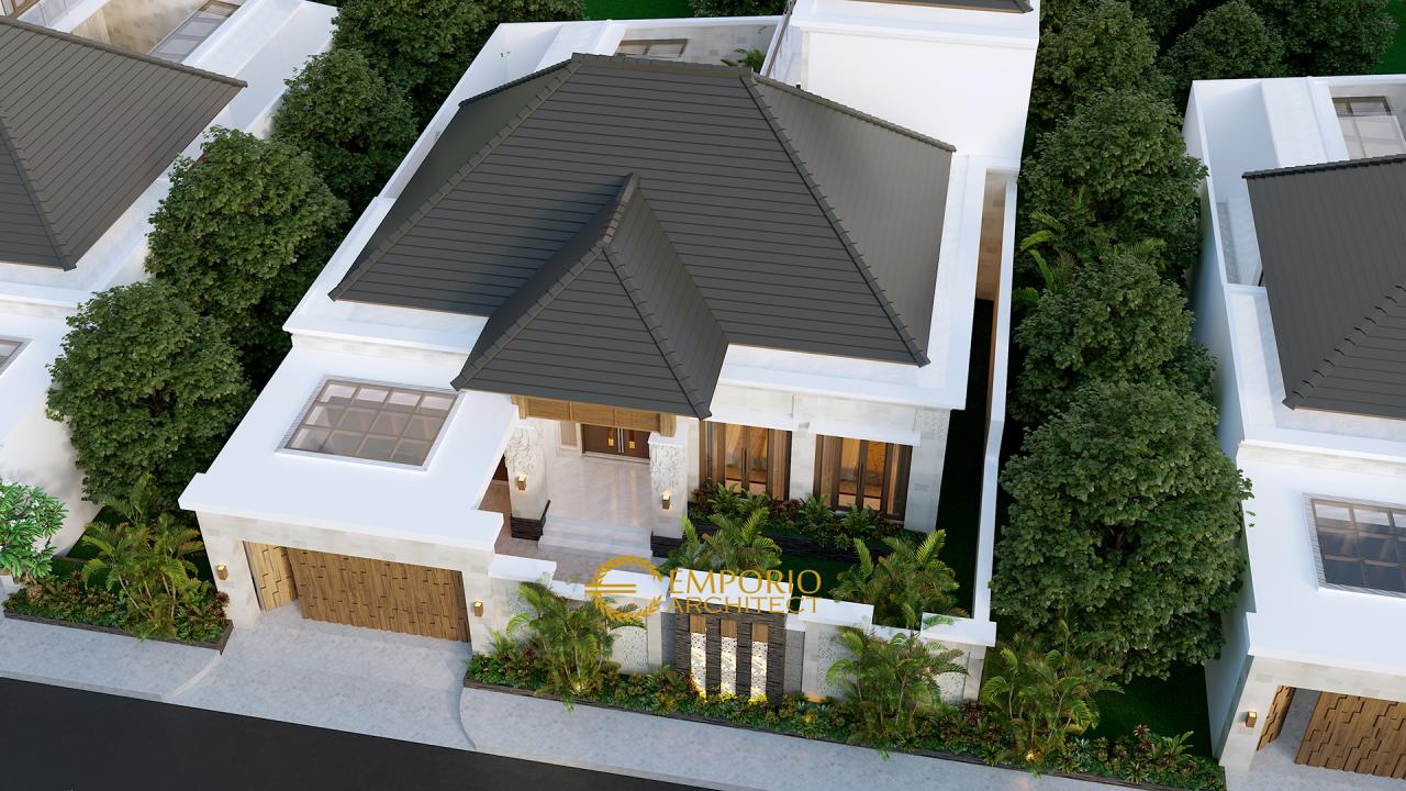 Desain Master Plan Tampak Depan Rumah Villa Bali 1.5 Lantai Bapak Baihaqi di Aceh 3