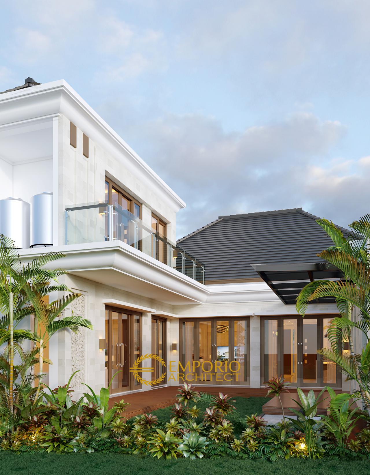Desain Tampak Belakang Rumah Villa Bali 1.5 Lantai Bapak Baihaqi di Aceh 5
