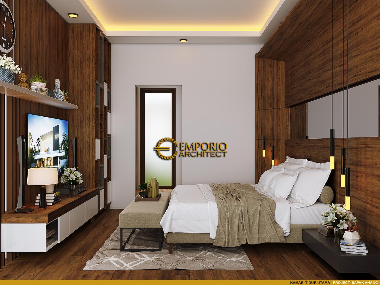Desain Kamar Tidur Utama Rumah Villa Bali 2 Lantai Bapak Anang di Yogyakarta 6