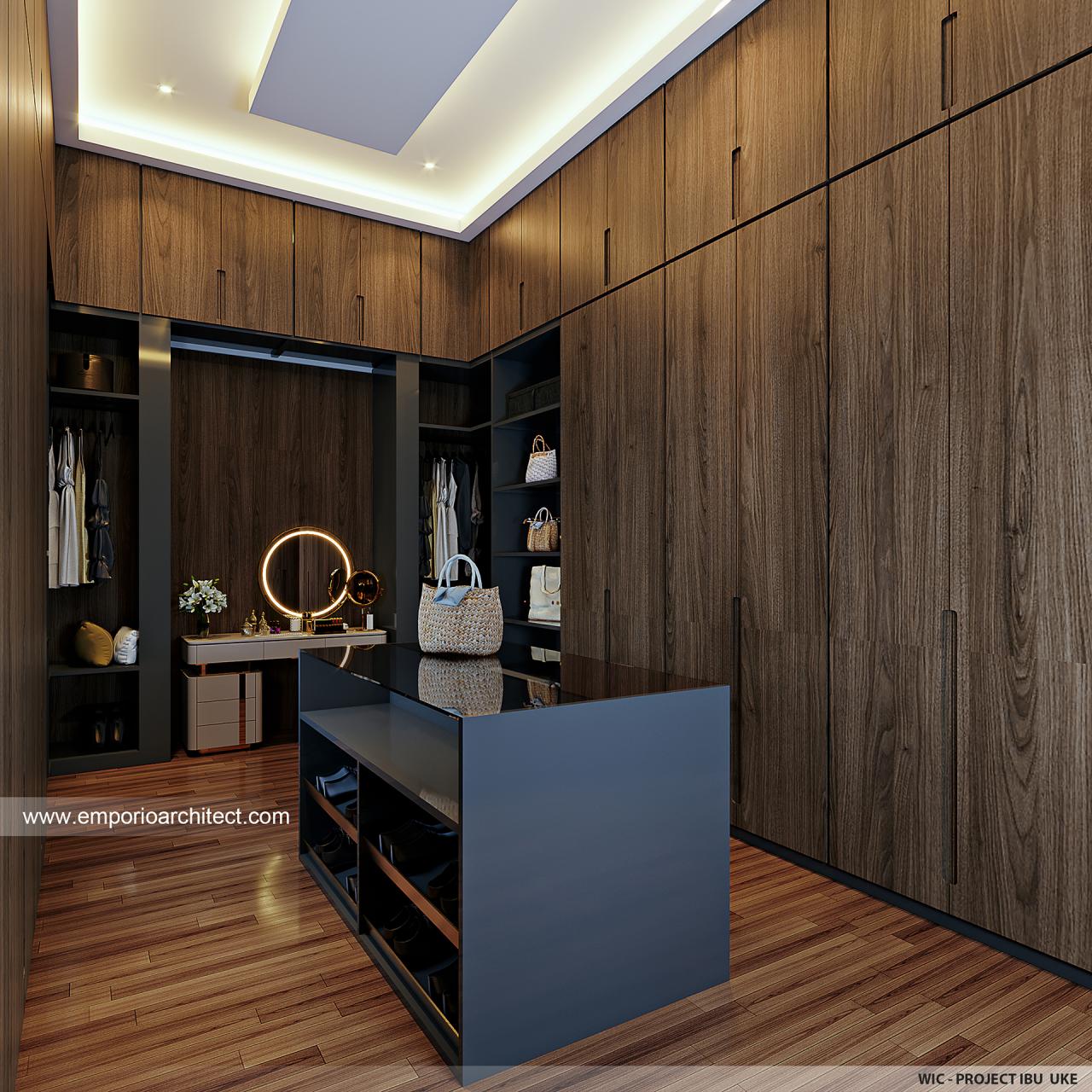 Desain Walk In Closet Rumah Villa Bali 2 Lantai Ibu UK di Bogor 30024 ...
