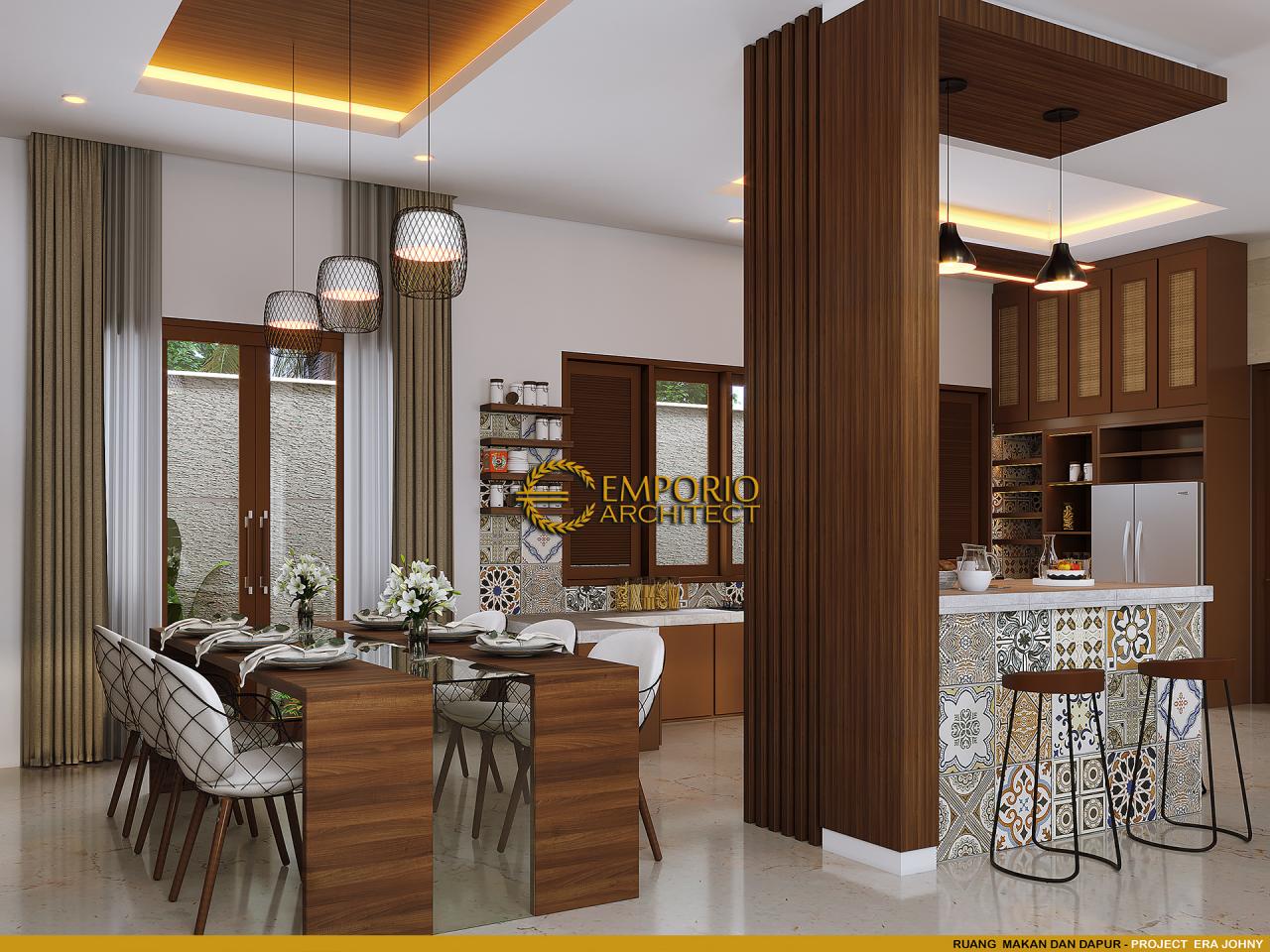 Desain Ruang Makan dan Dapur Rumah Villa Bali 2 Lantai Bapak Era Johny di Surakarta, Jawa Tengah 10