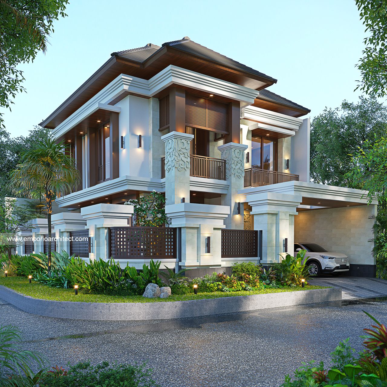 Gambar Desain Rumah Villa Bali 2 Lantai Bapak KRN di  Alam Sutera, Tangerang