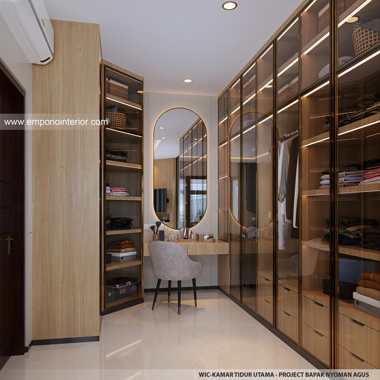 Desain WIC Kamar Tidur Utama Rumah Villa Bali 2 Lantai Bapak NGS di ...