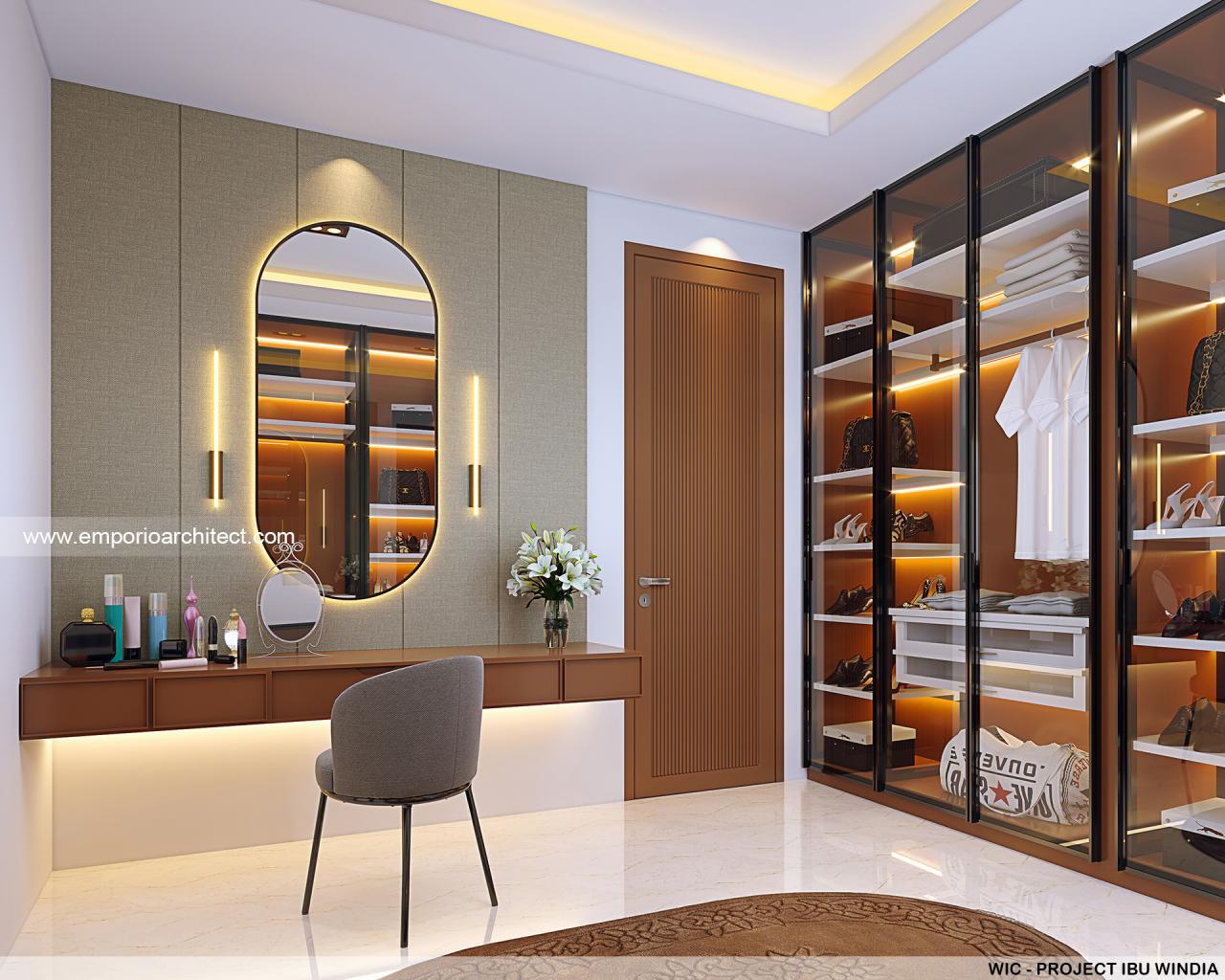 Desain Walk In Closet Rumah Villa Bali 2 Lantai Ibu Windia di Bali ...