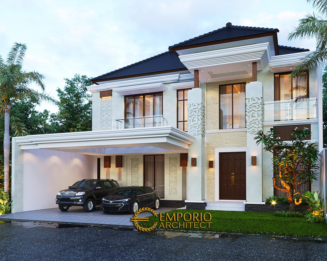 Desain Rumah Villa Bali 2 Lantai Ibu Rosa di Bogor, Jawa Barat