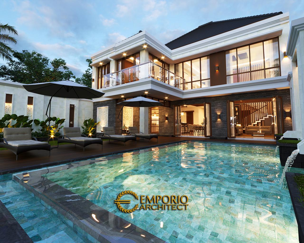 Desain Rumah Villa Bali 2 Lantai Bapak Daniel di Gorontalo