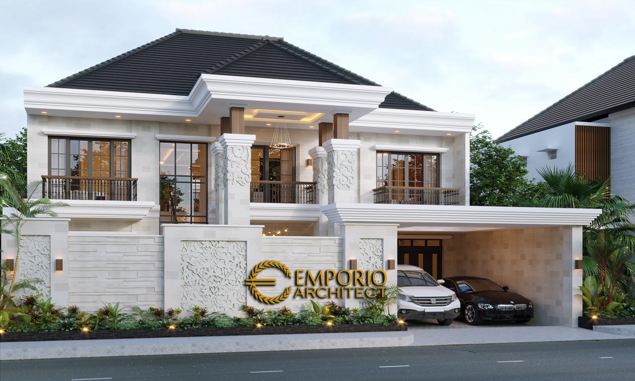 Desain Tampak Depan Dengan Pagar Rumah Villa Bali 2 Lantai Bapak Dwi Agus di Semarang, Jawa Tengah 2