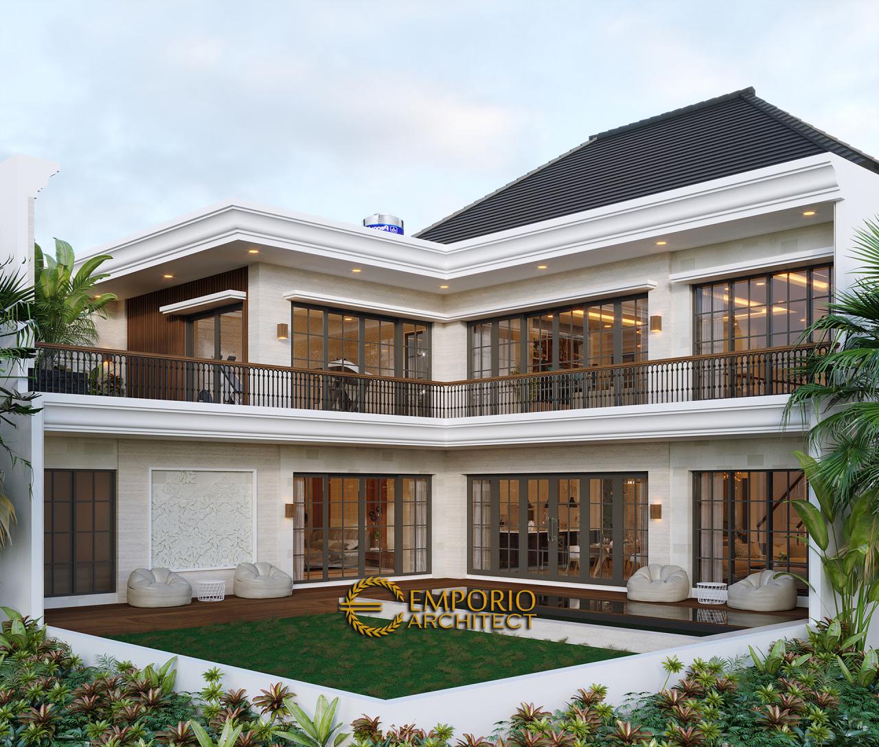 Desain Tampak Belakang Rumah Villa Bali 2 Lantai Bapak Dwi Agus di Semarang, Jawa Tengah 3