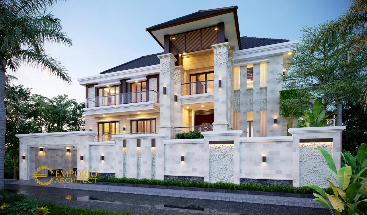 Desain Tampak Depan 2 Rumah Villa Bali 3 Lantai Mr. Fazlur di Bangladesh 2