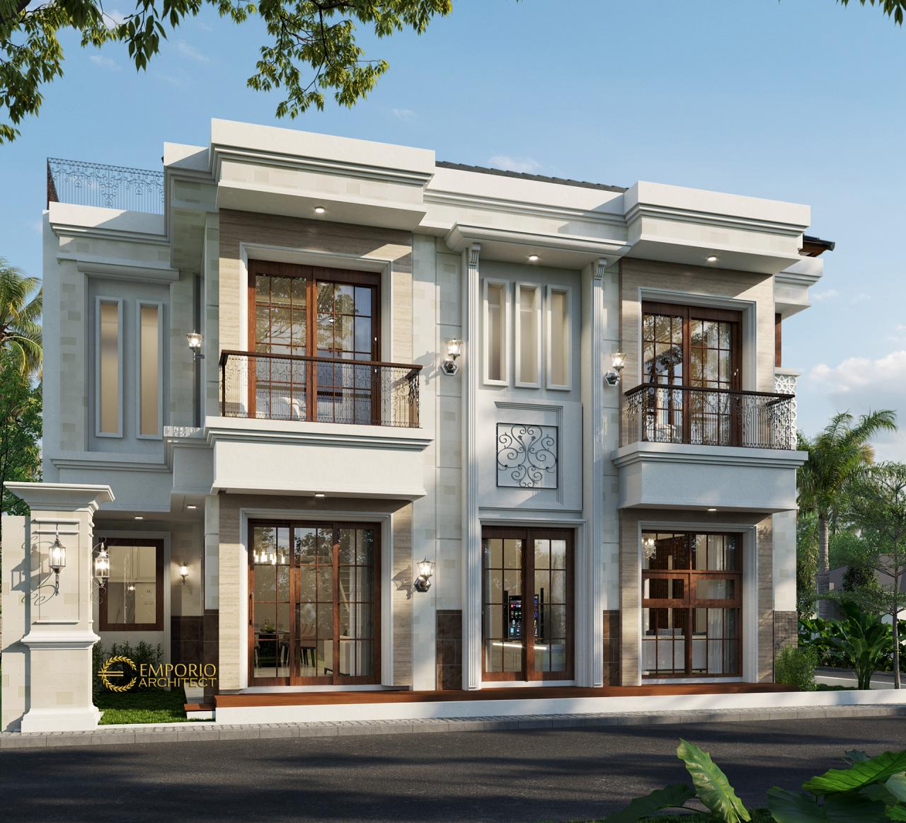 Desain Tampak Belakang Rumah Villa Bali Classic 2 Lantai Bapak Toni di Batam 4